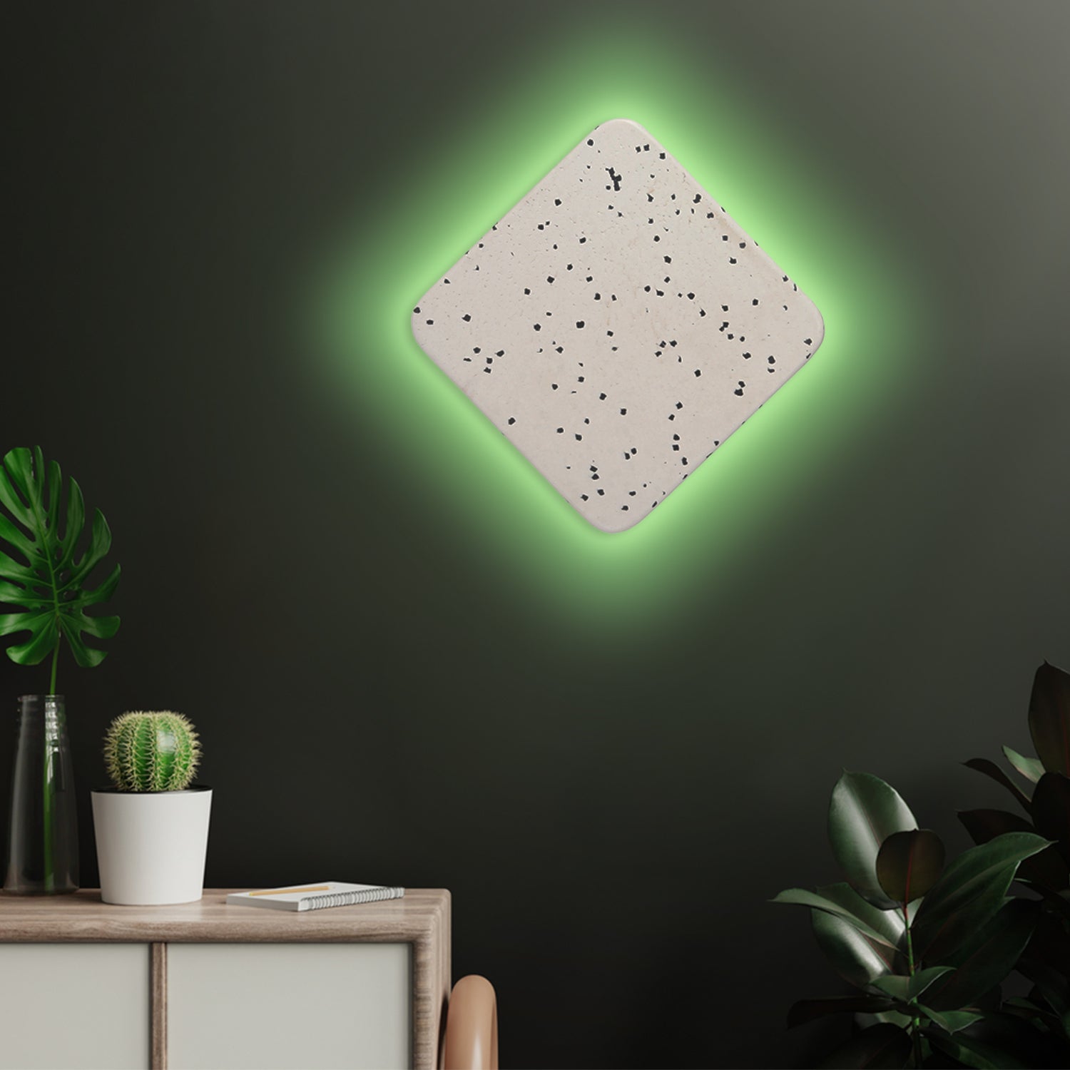 MOON-O-CHROME TILTED SQUARE | SMART LED WALL LAMP